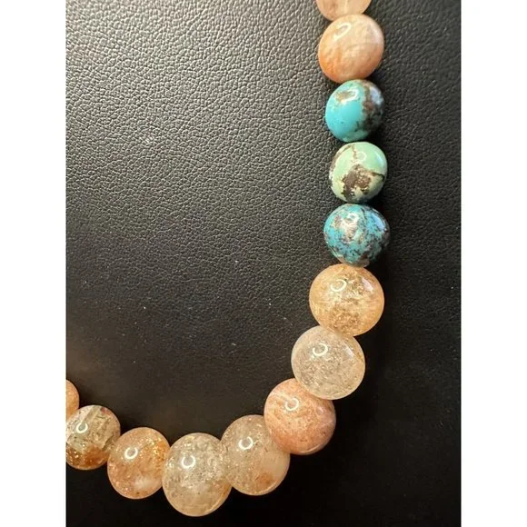 Jay King DTR Desert Rose Trading Sterling 925 Sunstone Turquoise Beaded Necklace - Picture 4 of 8